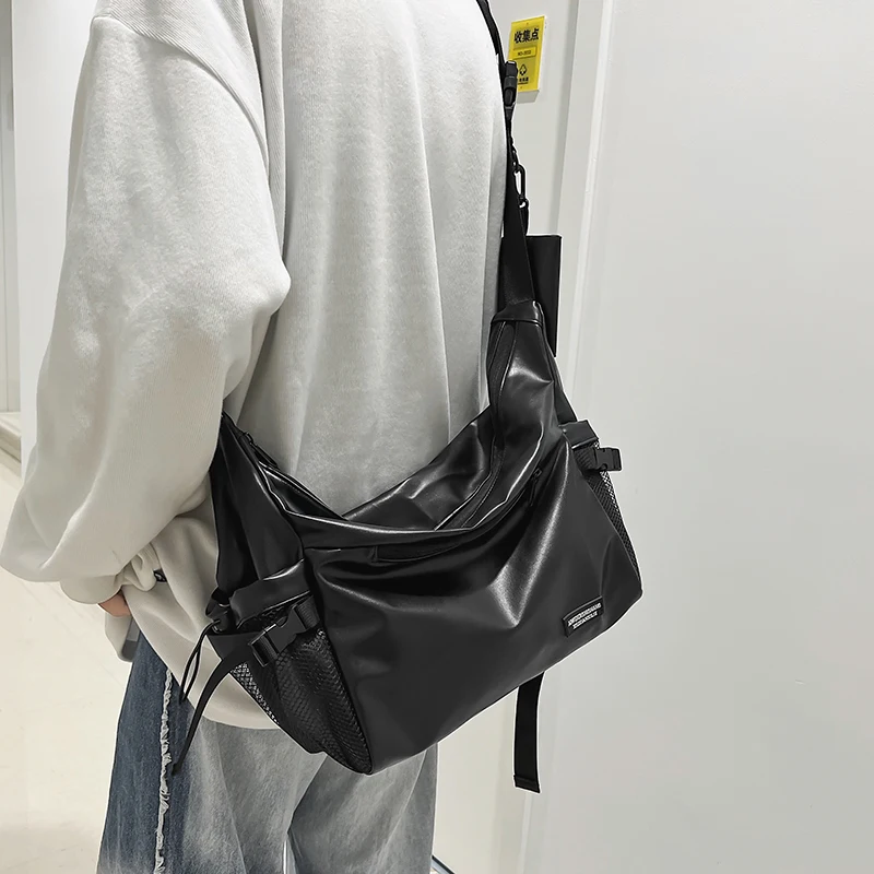 

Korean Fashion Brand Messenger Bag Ins Casual Pu Diagonal Shoulder Bag Large-capacity Sports Bag Couple Bag