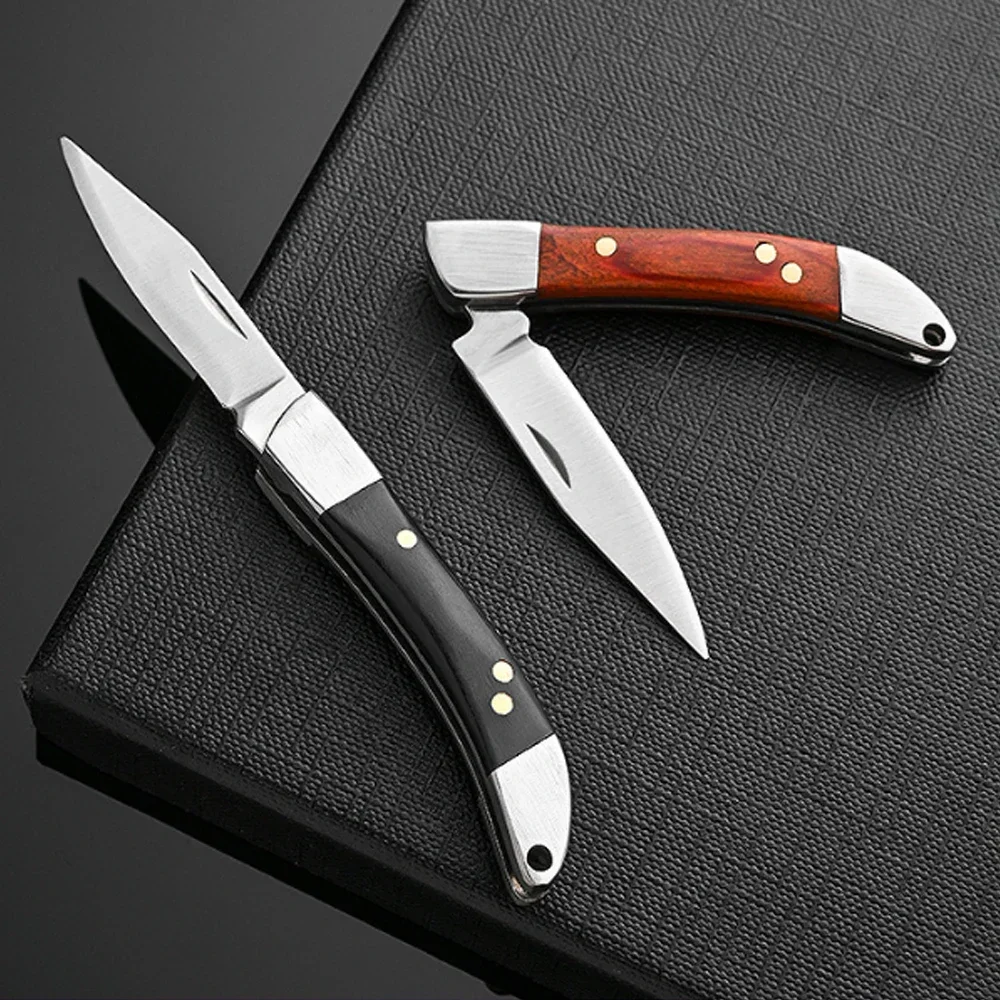 Stainless steel folding rounded knife fishing boat fishing accessories PP handle easy to carry camping meat cutting excellent