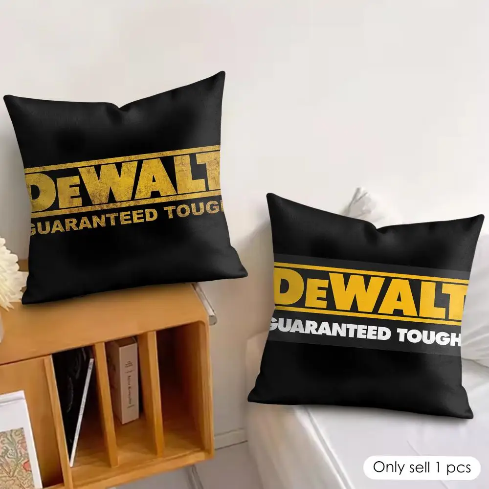 Fashion D-DeWaltS Industrial Chic Cushion Cover Soft Plush Fabric Double-Sided Printed Pillowcase for All Seasons Home Decor