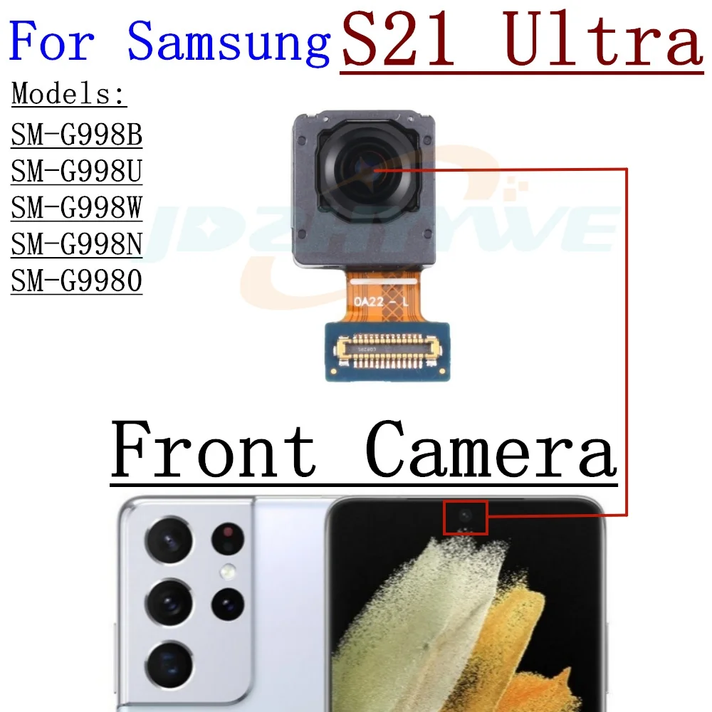 Front Back Camera For Samsung Galaxy S21 Ultra G998 Selfie Frontal Backside Main Rear Facing Camera Module Flex Parts