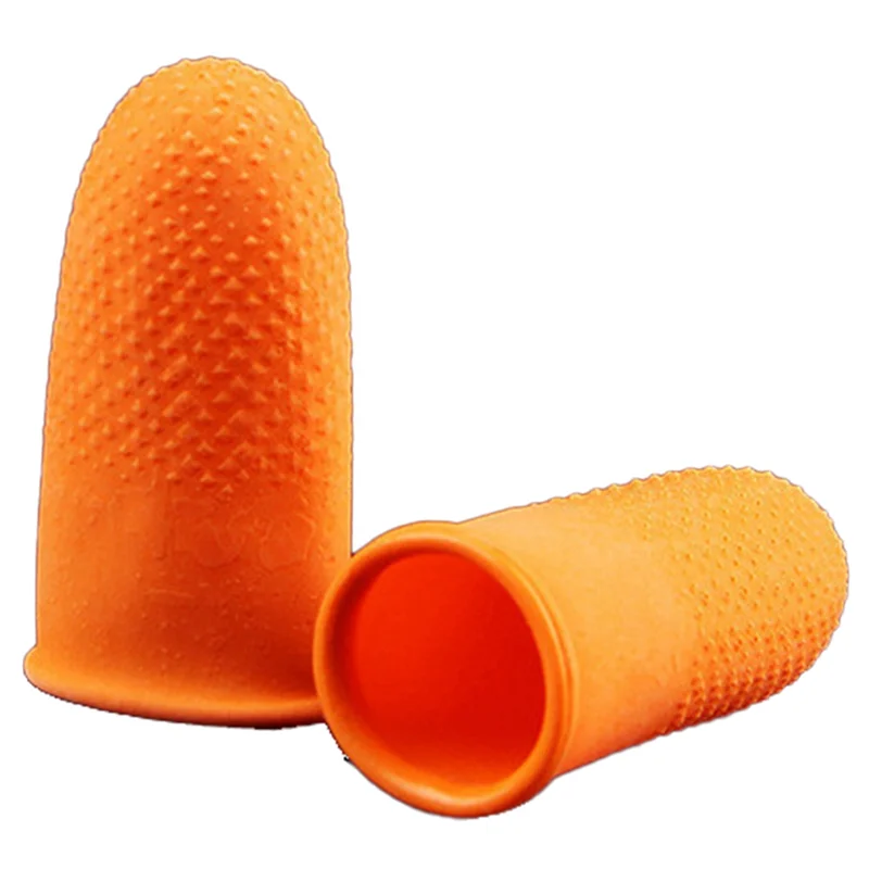 AF91-100Pcs Rubber Anti-Slip Finger Cots Orange Disposable Protective Finger Cots For Electronic Repair Easy Install