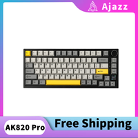 Ajazz AK820 Pro Wireless  Tri-mode RGB Keyboard 75% Layout Full Key Hot Swappable Gaming Keyboard with TFT Screen Low Latency