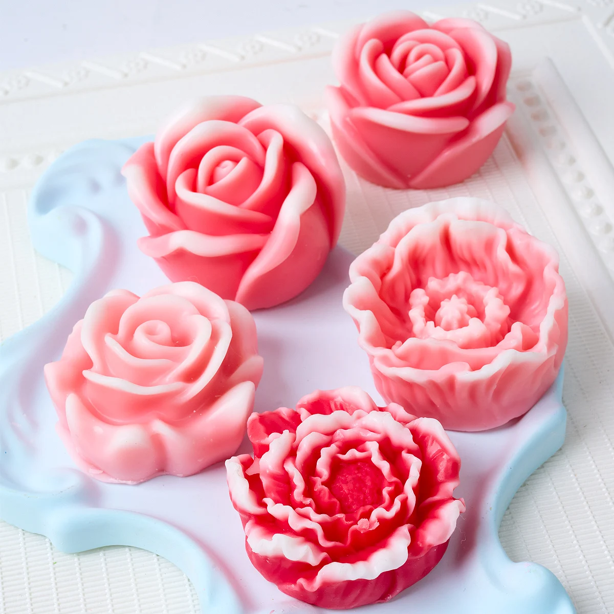 3D Full Series Flower Silicone Candle Mold Handmade Soap Plaster Resin DIY Chocolate Baking Making Molds Home Decor Craft Gifts