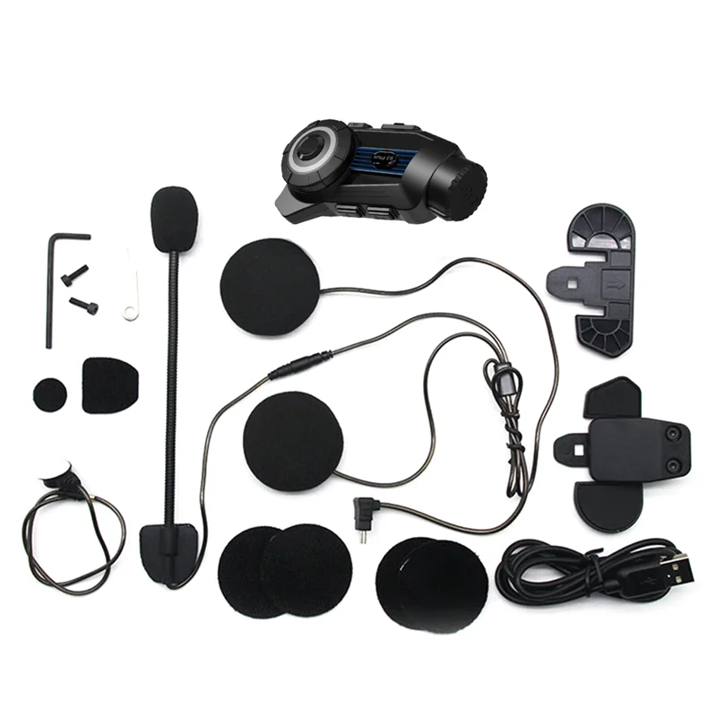 【NEW】S3 Plus Motorcycle Helmet Bluetooth Intercom Headset 2K Video Recorder DVR Dash Cam Supports 6 People