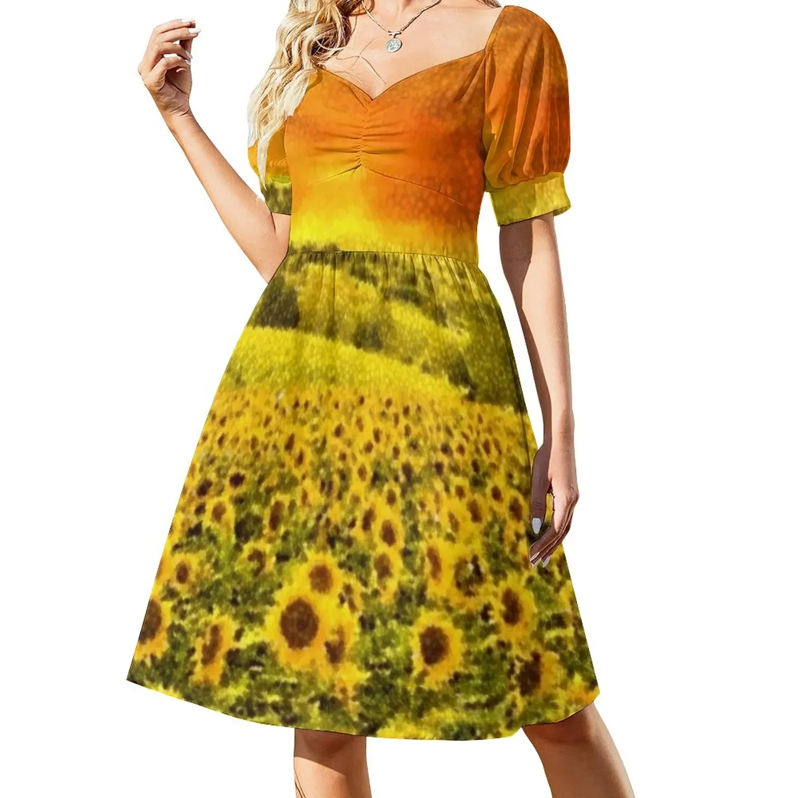 Tuscany sunflower rolling hills and fields - Style 2 - Jéanpaul Ferro Sleeveless Dress Evening gown prom dress 2024