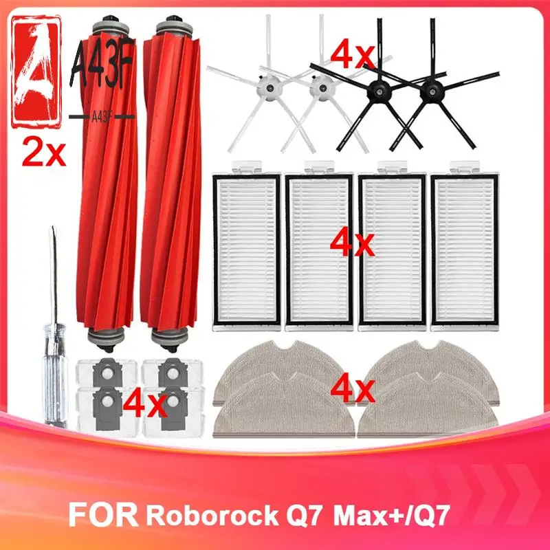 

A43F-для Roborock Sweeper Q7 Max +/Q7 Фильтр боковой щетки Основная щетка Мешок для пыли для швабры