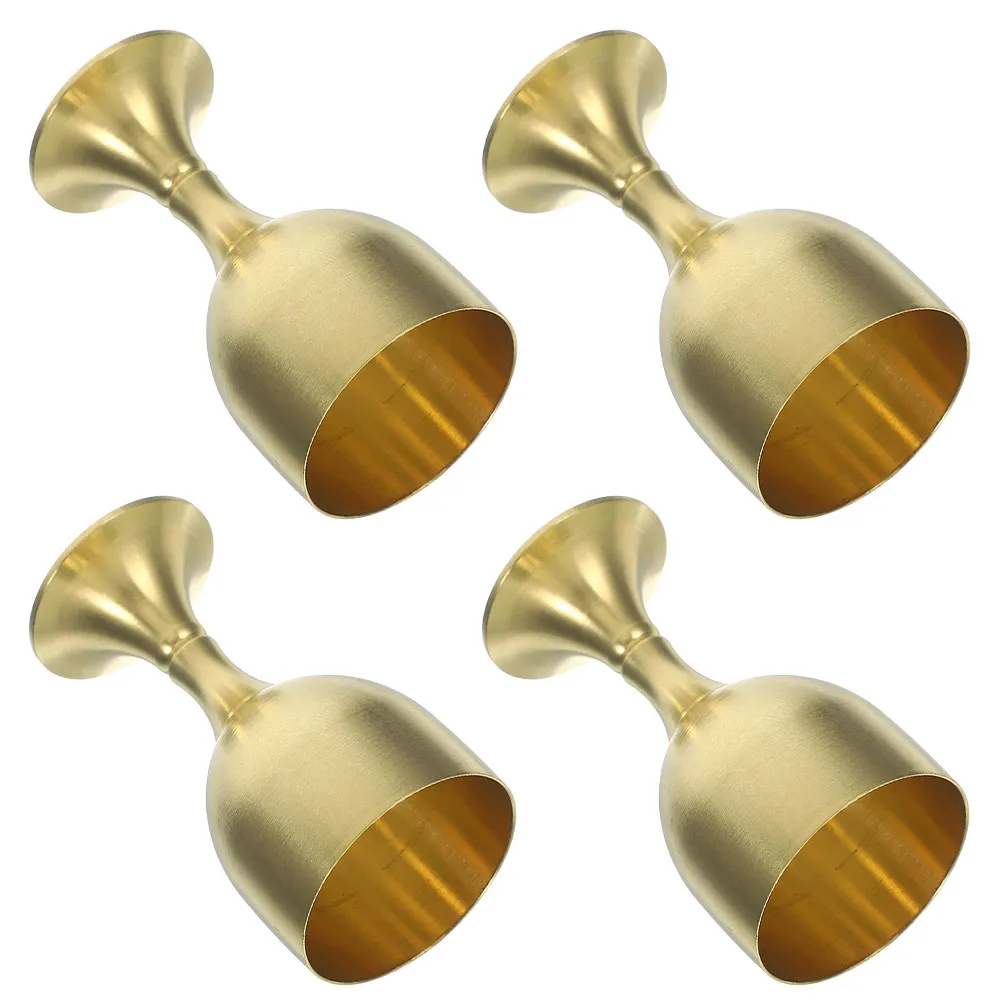 4Pcs Solid Copper Communion Chalice Vintage Goblet Retro Style Wine Cup for Church Party Decoration Home Use Solid Copper Mugs