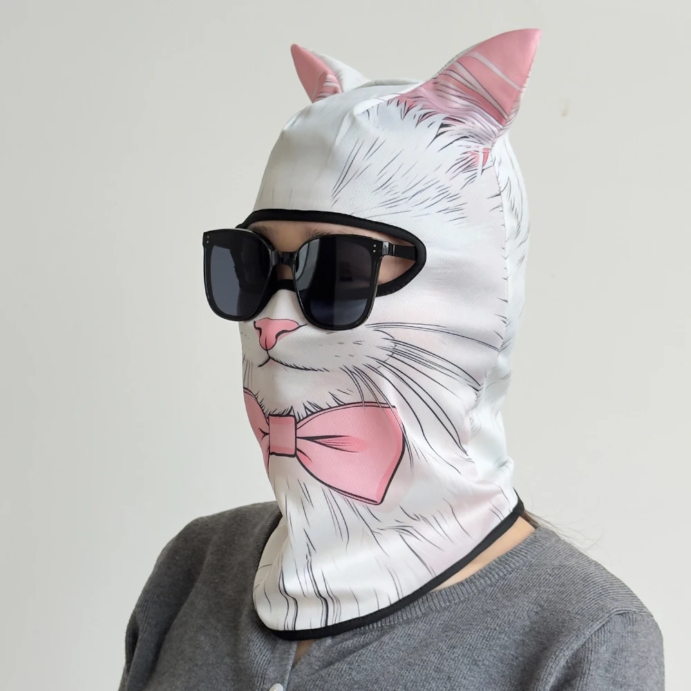 

3D Cat UV Protection Full Face Neck Sun Mask, Lightweight Breathable for Cycling & Motorcycle Helmet Liner