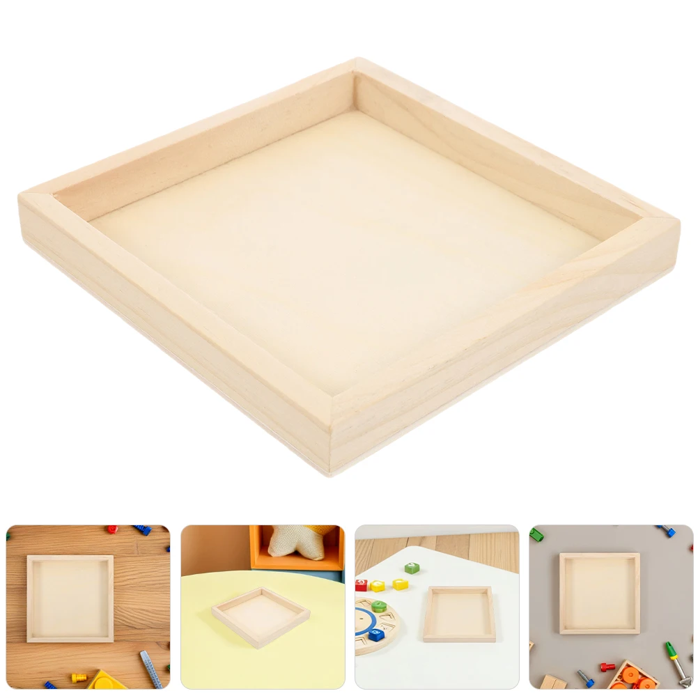 

5 Pcs Wooden Hexahedral Puzzle Tray ganizer Cube Storage Natural Finish Block Stand Kids Room Tidy Square Trays Jigsaw