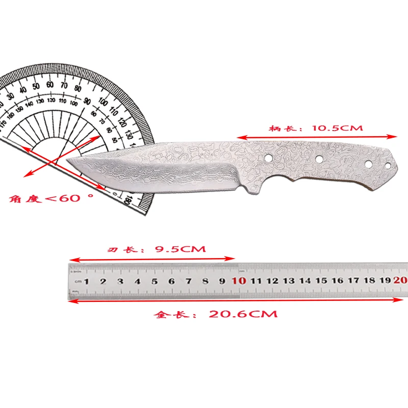 

2024 New DIY Semi finished VG 10 Damascus Knife for Self Defense Outdoor Meat and Vegetable Cutting Collection Embryo Strip Knif