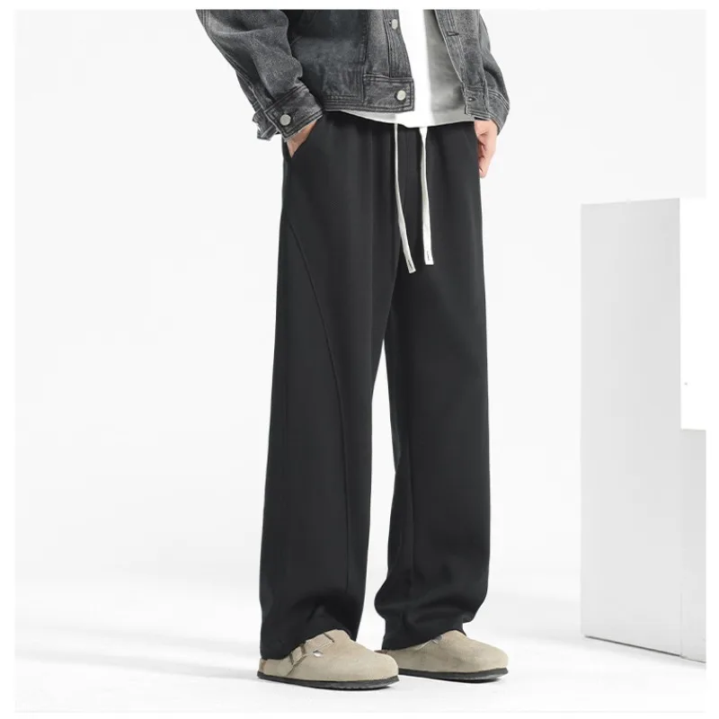 Straight-leg Pants Men's Summer Casual Long Pants Curved Knife Sport Wide-leg Men's Spring Comfort Fashion Simple Men's Clothing
