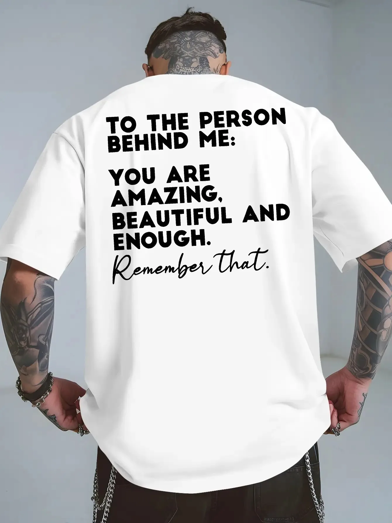 Summer Men's Back Print T-Shirt 