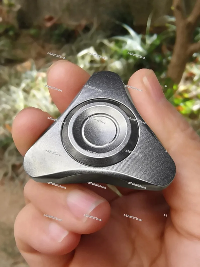 Stainless steel small triangular fidget spinner spiral EDC