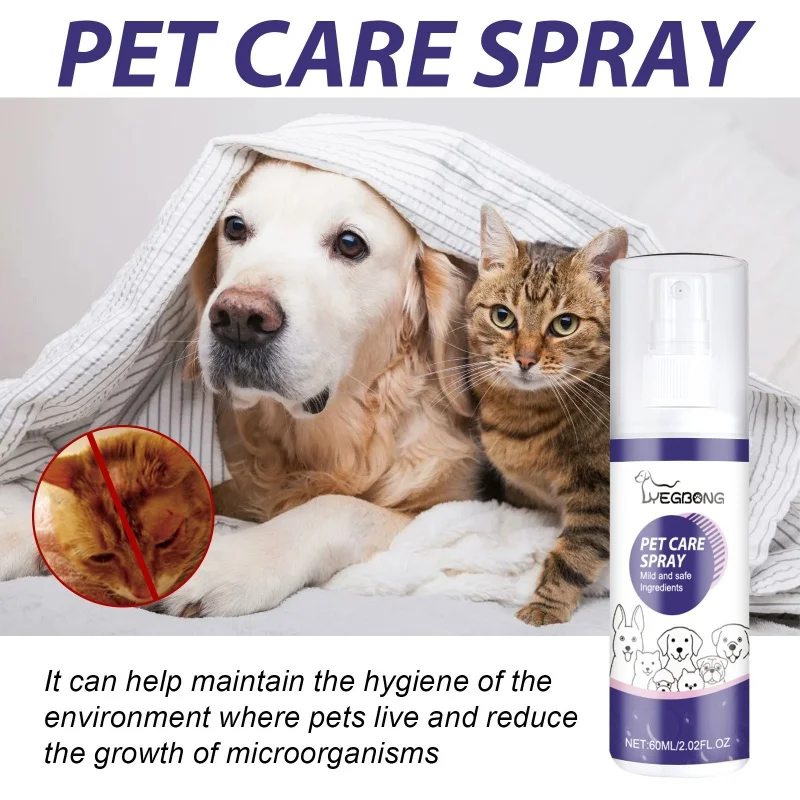 Pet care spray pet cat dog skin wound care moss skin itching repair spray