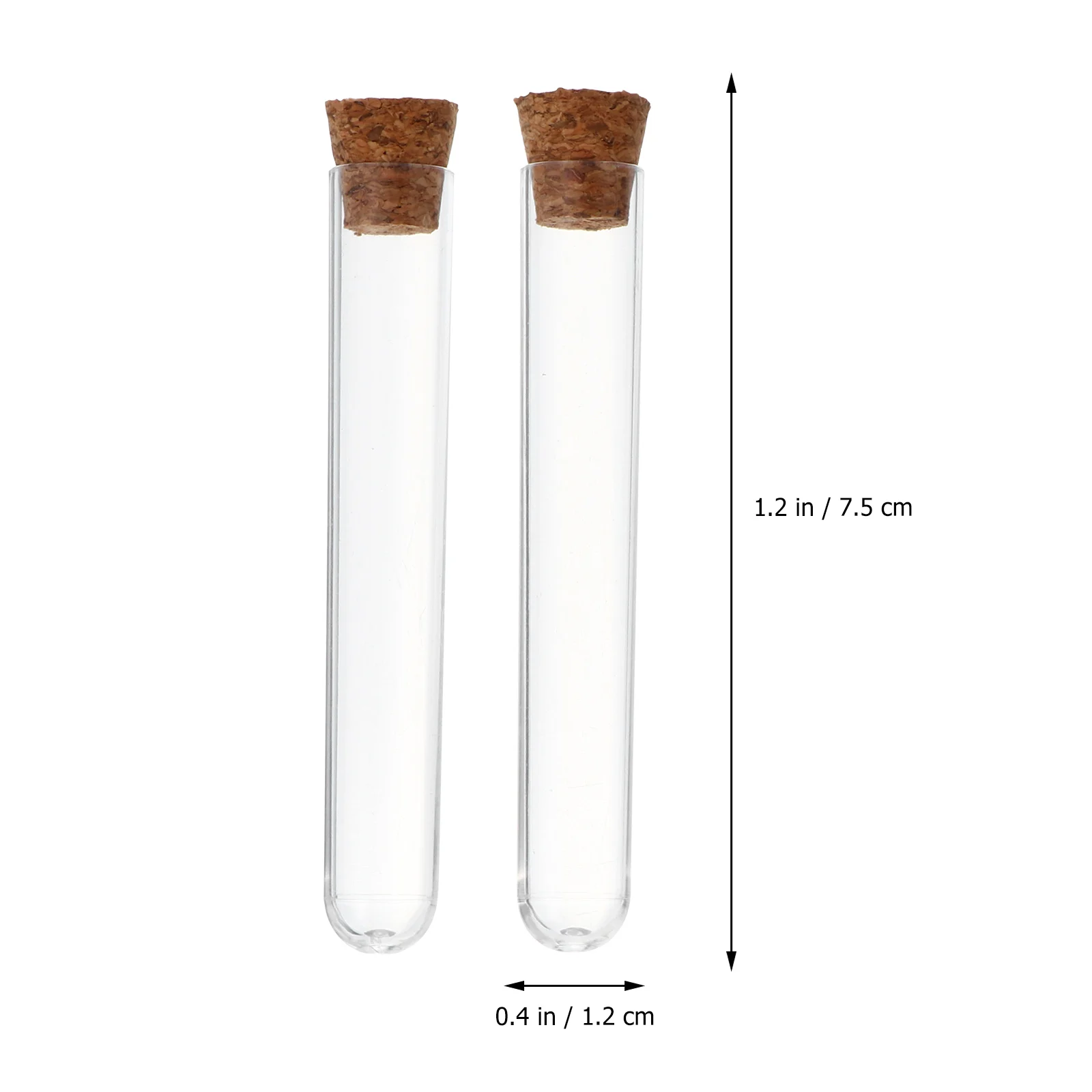 35pcs 5ml Transparent Plastic Test Tubes Refillable Bottle With Cork Stopper School Laboratory Experiment Supplies