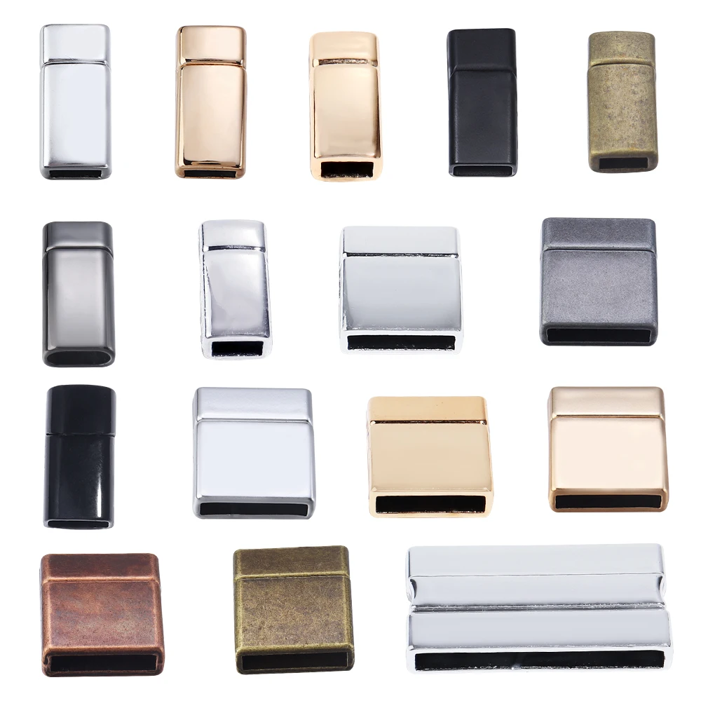 5-10pcs Alloy Magnetic Clasps Flat Magnetic Buckles Leather Rope Connectors For DIY Jewelry Making Bracelet Necklace Accessories image 2