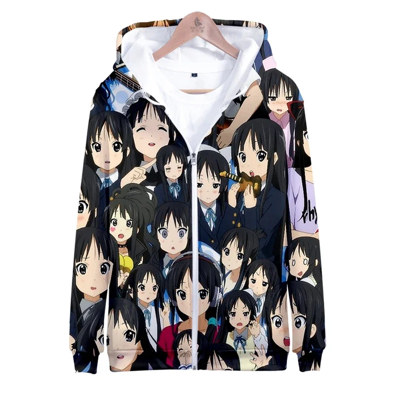 Print K-ON!! Zipper Sweatshirt Women Men Hoodie Unisex Long Sleeve Harajuku Streetwear 2021 Japanese Anime 3D Clothes Plus Size