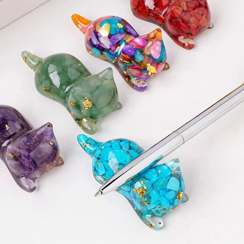 

3Pcs/set Exquisite Cat Crystal Statue Crafts Handcraft Cat Shaped Cat Figurine Ornaments Crystal Chips Hand-carved