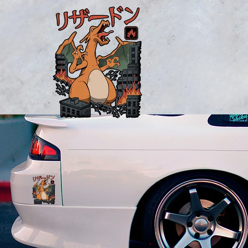 Pokemon Anime Stickers Charizard Gengar Snorlax Car Decoration Stickers Fuel Tank Cap Stickers Children\'s Toys Birthday Gift