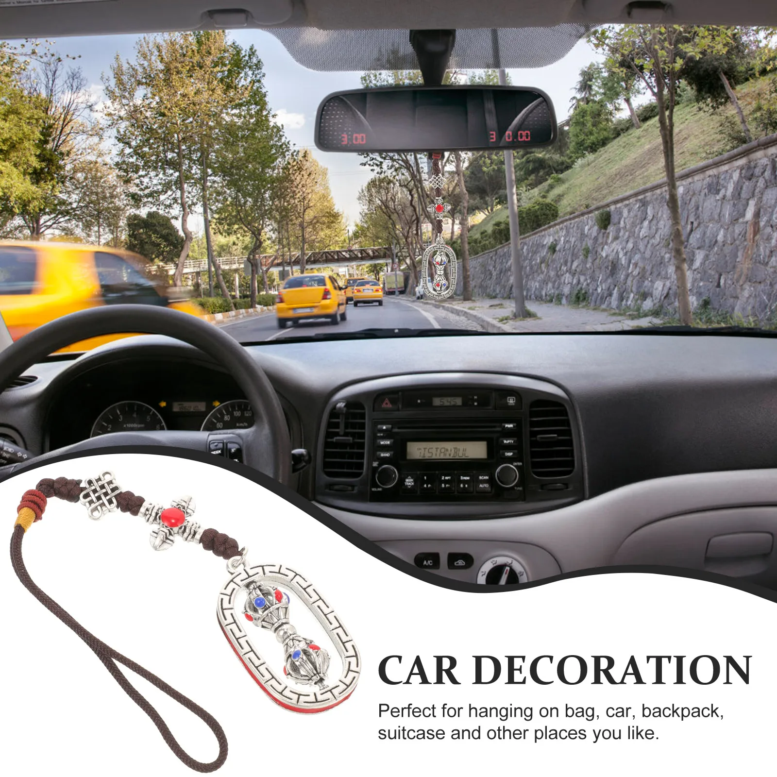 

Lightweight Alloy Tibetan Style Pendant Decor Creative Durable Car Backpack Suitcase Decoration Bag Hanging Ornament Ethnic