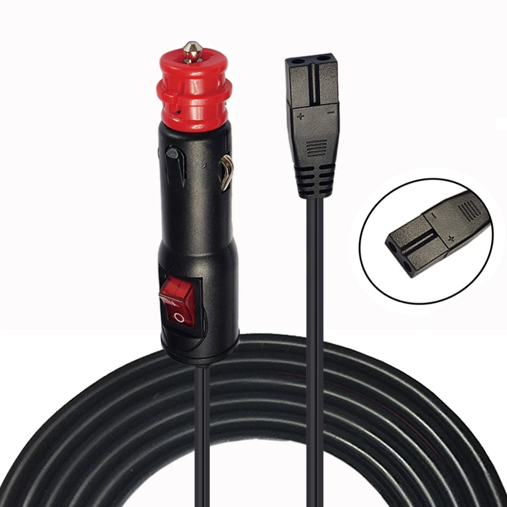 12V 11.8ft DC Power Cable Car Cooler Cool Box Mini Fridge Cooler 2 Pin Lead Cord Plug Wire for Car refrigerator Fridge Freezer