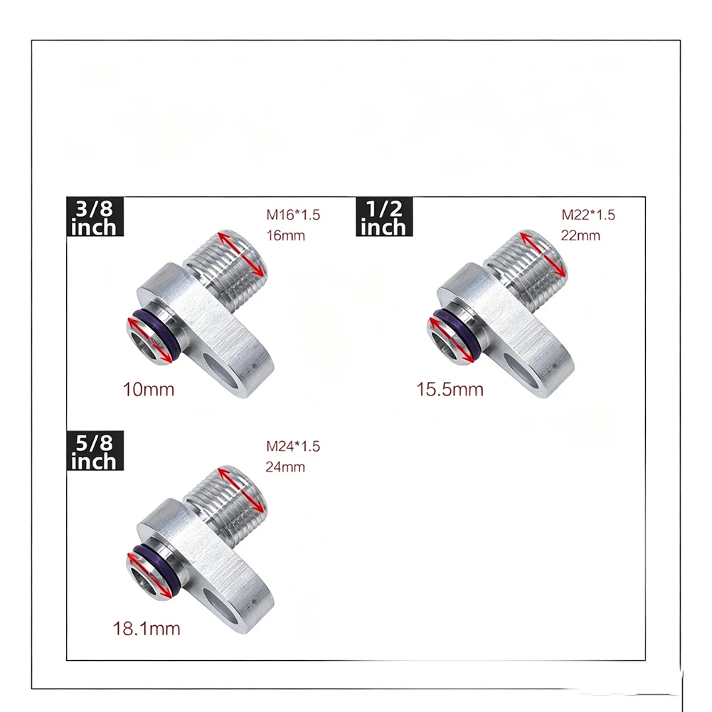 3Pcs Metal AC Compressor Adapter Fitting for Manifold Gauge Sets Used in For Car Truck and Recreational Vehicle AC Work