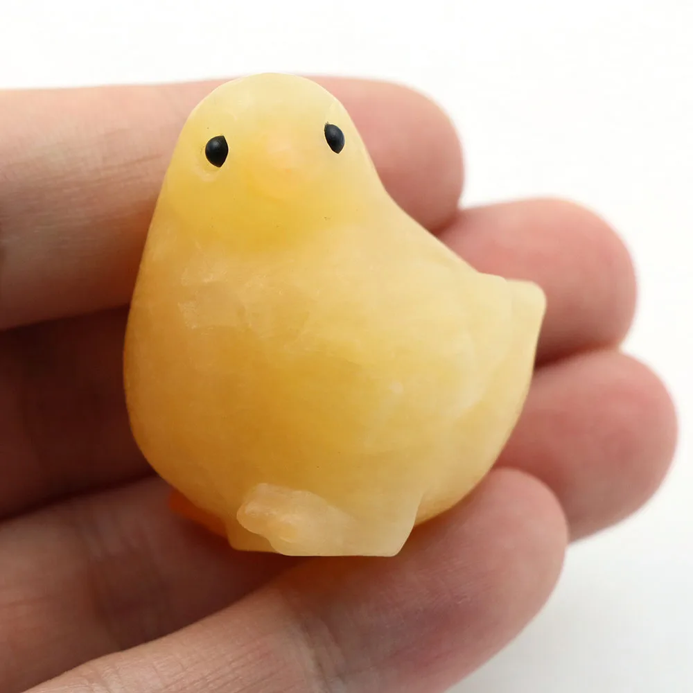 

1.5 Inch Size Natural Chakra Quartz Yellow Jade Duck Statue Ornaments Crystal Reiki Healing Animal Figurine Home Decoration Gift