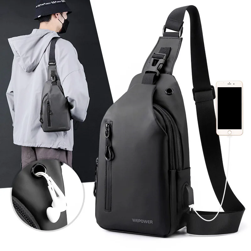

Ultra Thin TOP Nylon Waterproof Chest Bag Large Capacity Crossbody Shoulder Sling Bag Lightweight Outdoor Travel Messenger Pack