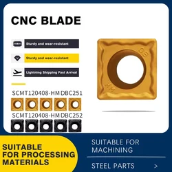 10Pcs SCMT09T304 SCMT09T308 SCMT120404 SCMT120412-HM DBC251 DBC252 Original Carbide Inserts CNC Lathe Turning Blades Sharp Tools