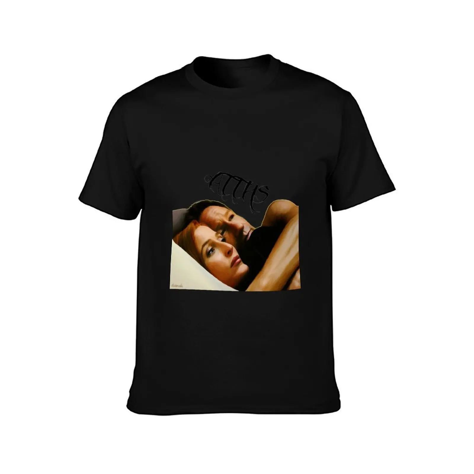 Mulder & Scully in bed ATTHS - oil color painting T-Shirt anime t shirts oversize T-Shirt