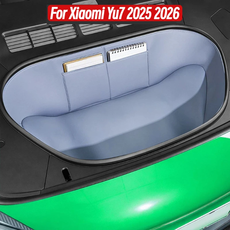 

For Xiaomi Yu7 2025 2026 Leather Car Front spare storage Box compartment mat cushion Cover Protective Accessories