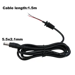 Power Adapter supply Cord DC Male Plug 2pin DC wire Cable 5.5*2.1mm Output 20awg for cctv camera laptop charger 150cm repair K5