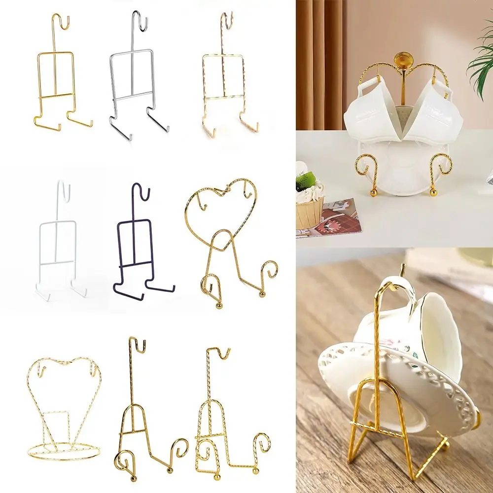 Support de Présentation en Métal Luxe Léger pour Tasses et Soucoupes, Organisateur Décoratif, Porte-Tasses à Café, Porte-Soucoupes, pour la Maison et la Cuisine