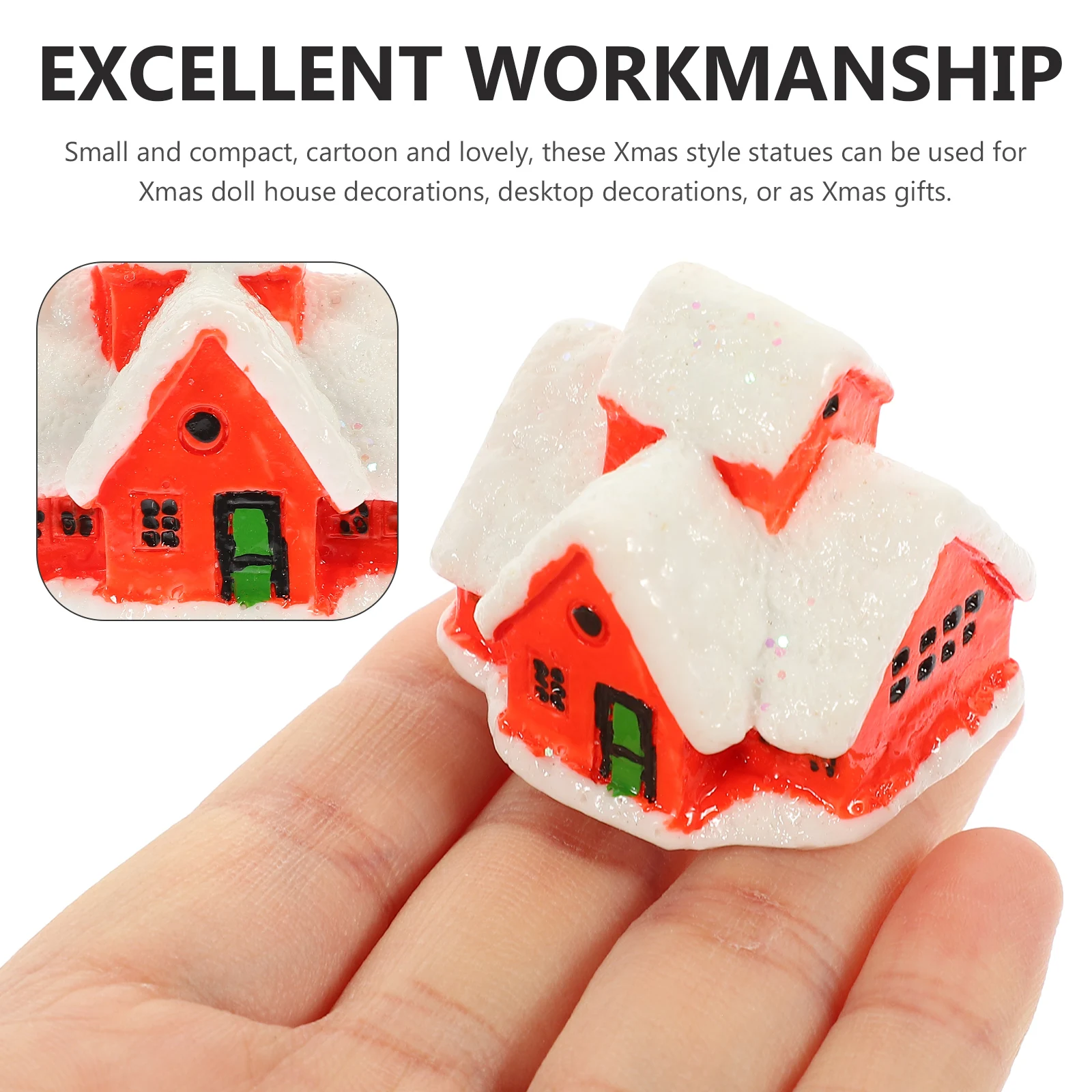 

1Set Xmas Miniatures Resin Snowman Tree Ornaments Christmas Decor Dollhouse Accessories Micro Winter Ornaments