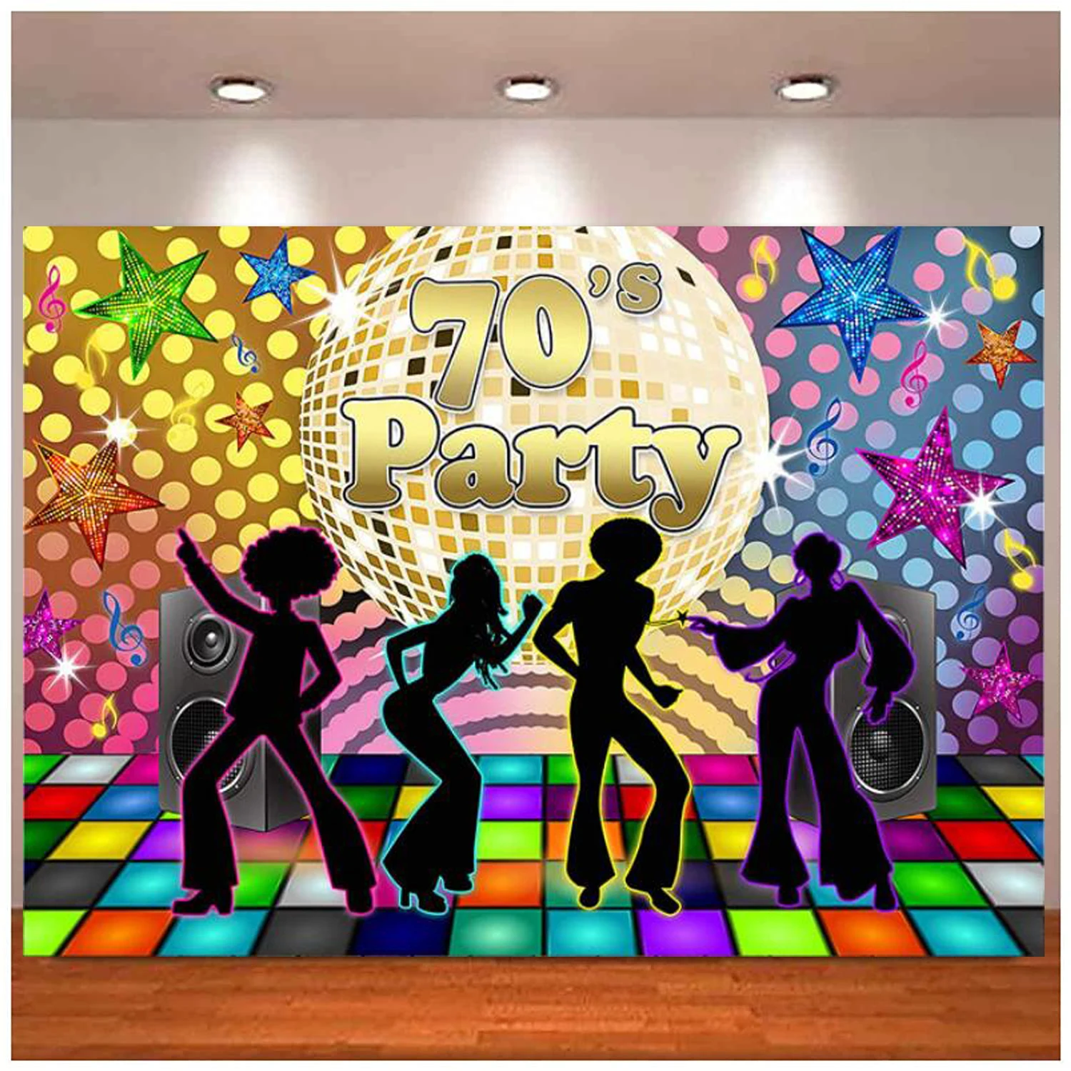 

Back To 70s Photography Backdrop For Disco Party Decor 1970's Retro Disco Ball Let's Glow Crazy Neon Dance Night Background