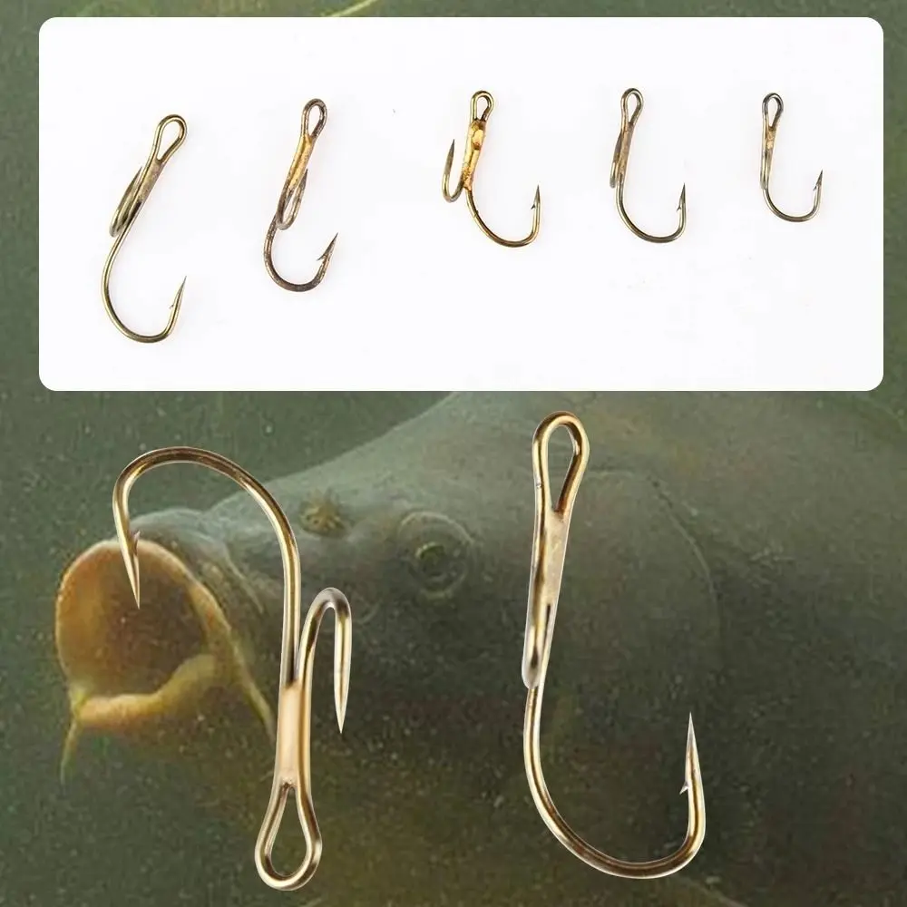 Fishing Tackle Dead Bait Duple Hook Salmon Trout Ryder Pike Fishing Hooks Double Fishing Hooks Golden Fishing Hooks Twins Hooks