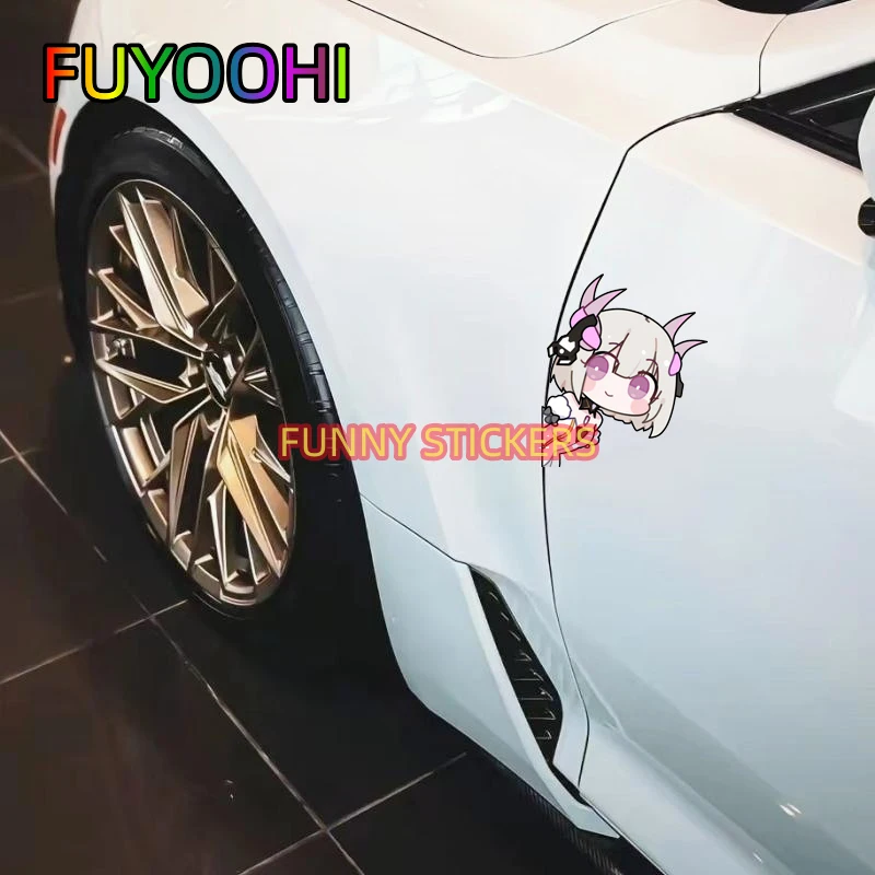 FUYOOHI GRAY RAVEN PUNISHING Game Car Stickers Anime Sunscreen Personality Decals Car Door Protector