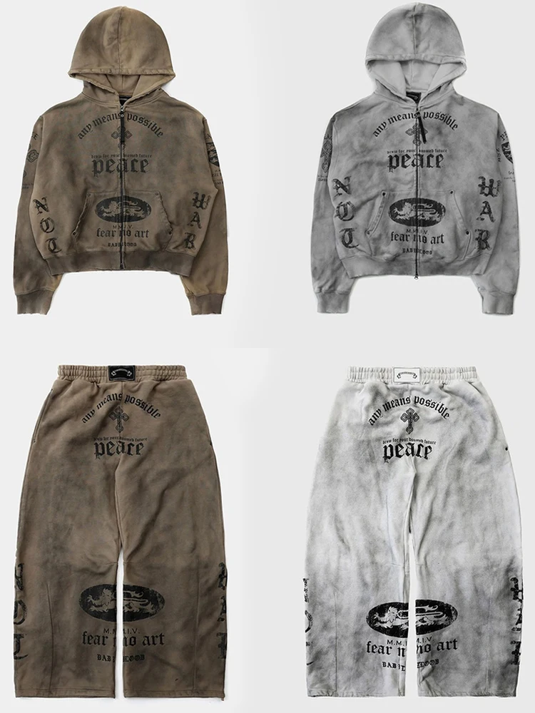 

Толстовка с капюшоном в американском стиле ретро, женская свободная повседневная куртка, топ, винтажный длинный свек, уличная одежда на молнии