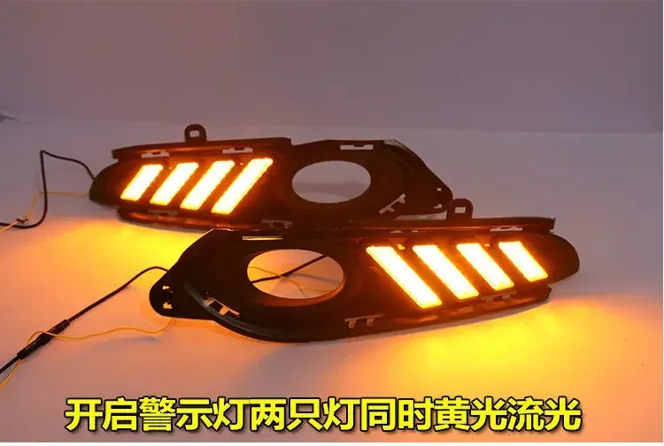 For Honda Vezel HRV 2015-2018 Car Led Daytime Running Light Dynamic Turn Signal Front Fog Lamp Modification 12V Daylights detail image 12