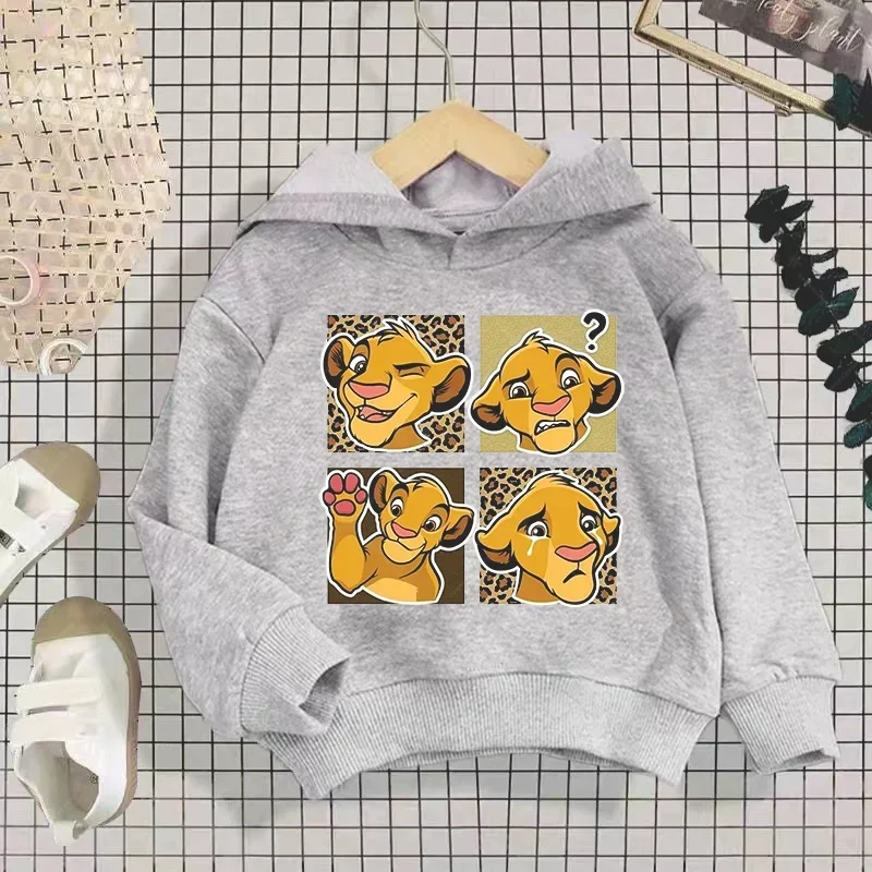 Disney-Boys and Girls Lion King Simba Hoodie Casual Suit Classic Clothing Fashion Spring/Autumn Holiday Gifts Kids Clothes Girls