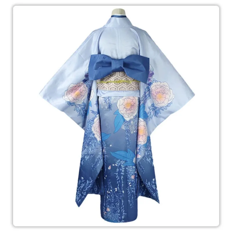 Anime My Happy Marriage Miyo Saimori Cosplay Costume Kimono Pink Blue Dress Outfit Wig Japanese Clothing Halloween Party Women