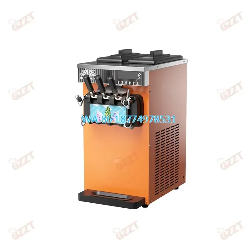 Wmwmnu Automatic 3 Flavors Soft Ice Cream Commercial for Business Milk Tea Shop Food Truck Use