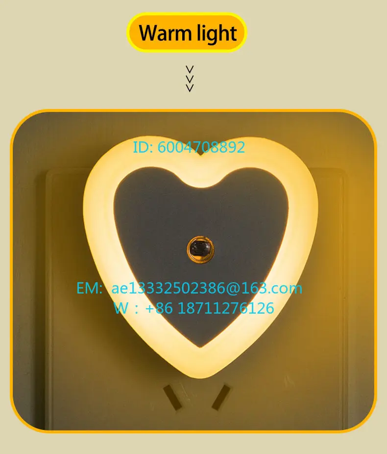 110v automatic induction bedroom bedside sleeping luminous energy-saving plug-in socket wall lamp