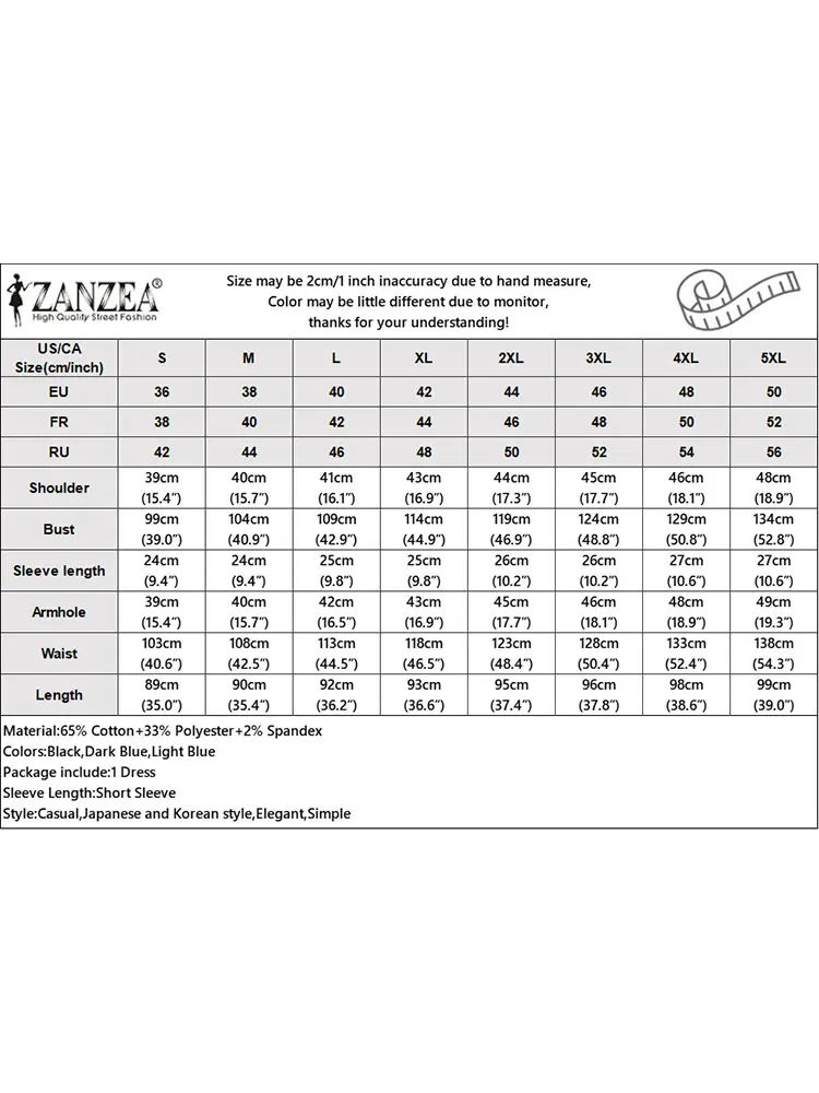 ZANZEA 여성용 데님 셔츠 원피스, 반팔 한국 선드레스, 빈티지 턴 다운 칼라 로브, 캐주얼 A 라인 드레스, 2024 여름