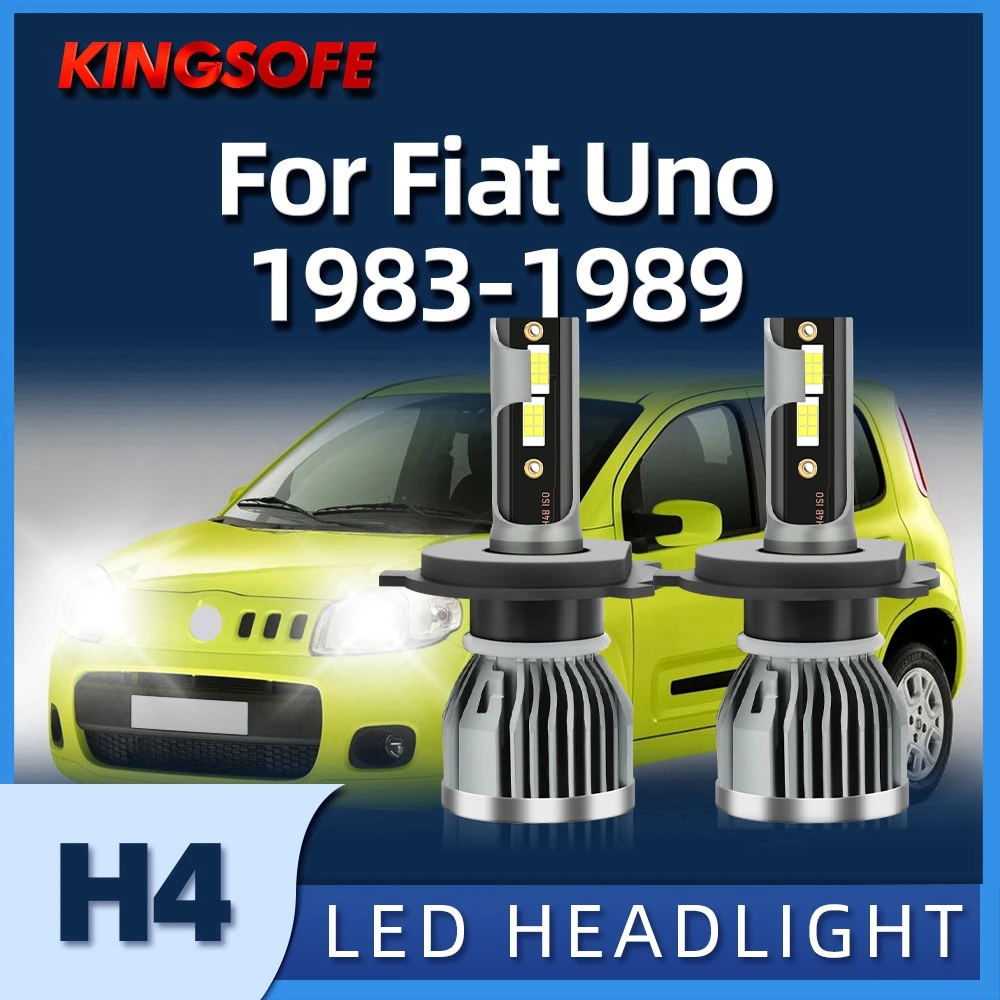 

KIONGSOFE 2pcs H4 LED Bulb Car Headlight Headlamp 12V 24V For Fiat Uno 1983 1984 1985 1986 1987 1988 1989