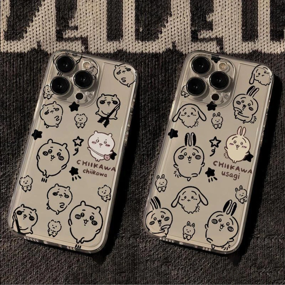 Japan Cartoon Cute Chiikawas Phone Case For Samsung S25 S24 S23 S22 S21 S20 FE Note20 Note10 Plus Ultra Lite 5G Clear Soft TPU