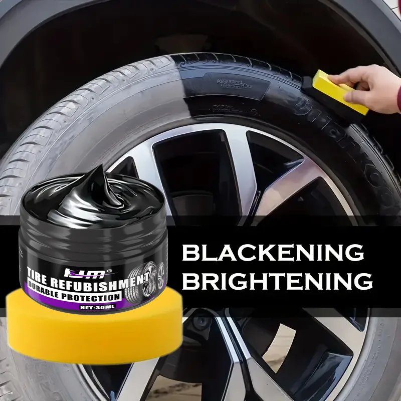 Car Tire Brightening Paste,Waterproof Tire Shine Cream,Anti Cracking Auto Wheel Care Agent,Long Lasting Gloss Refurbishment Wax