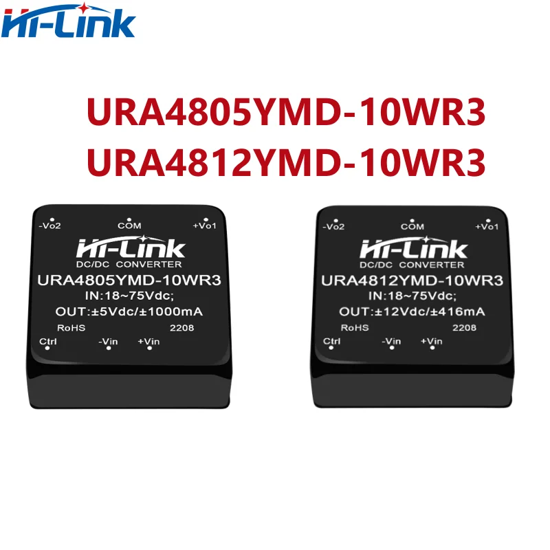 

Hi-Link New smart home URA4805YMD-10WR3 10w 48v to 5v 1A dc dc converter 91% efficiency step down isolated power supply module