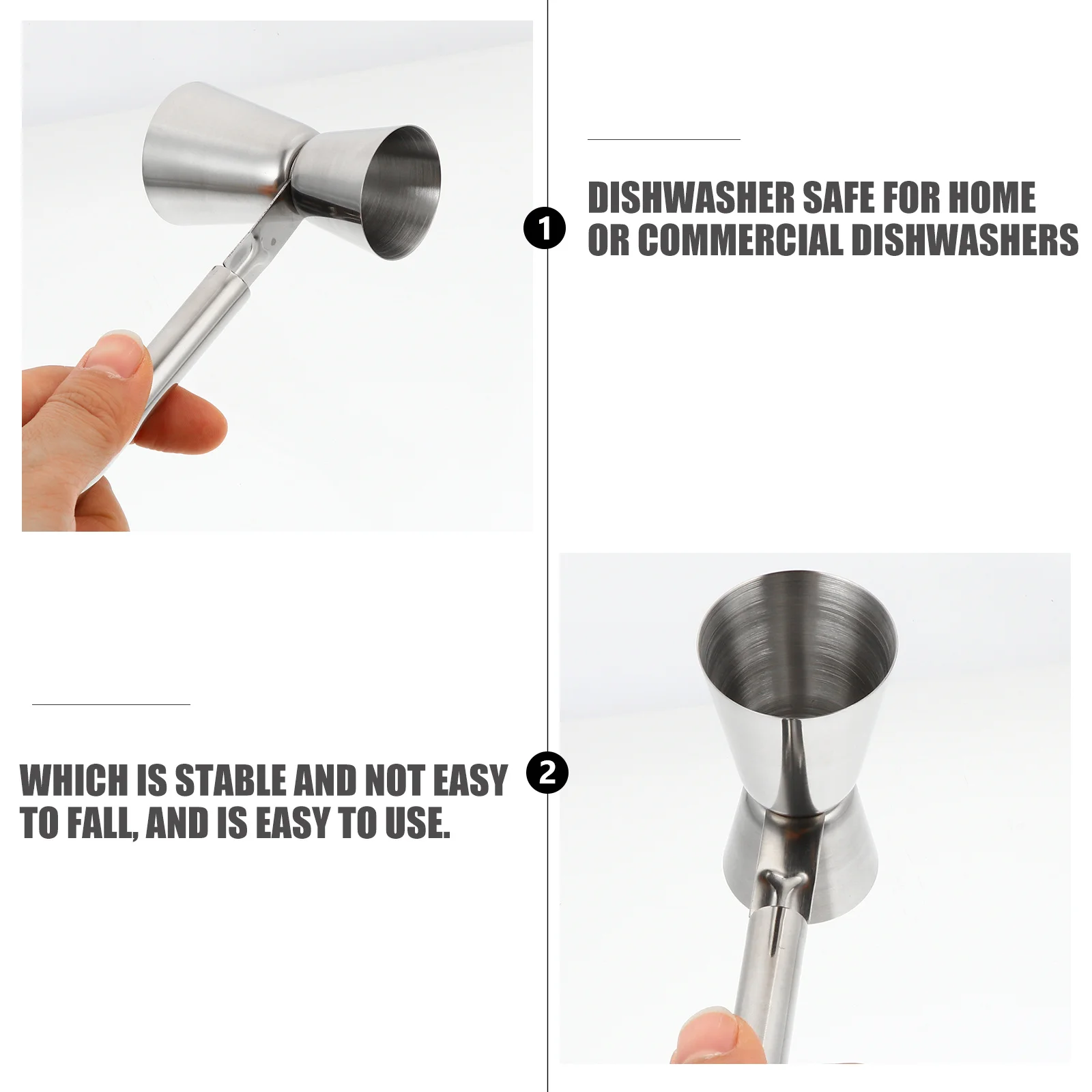 

1Pcs Double Jigger High-Class Steel Drink Mixer Measurer Easy Clean Sanding Process Bar Supplies Stainless Measuring Jigger