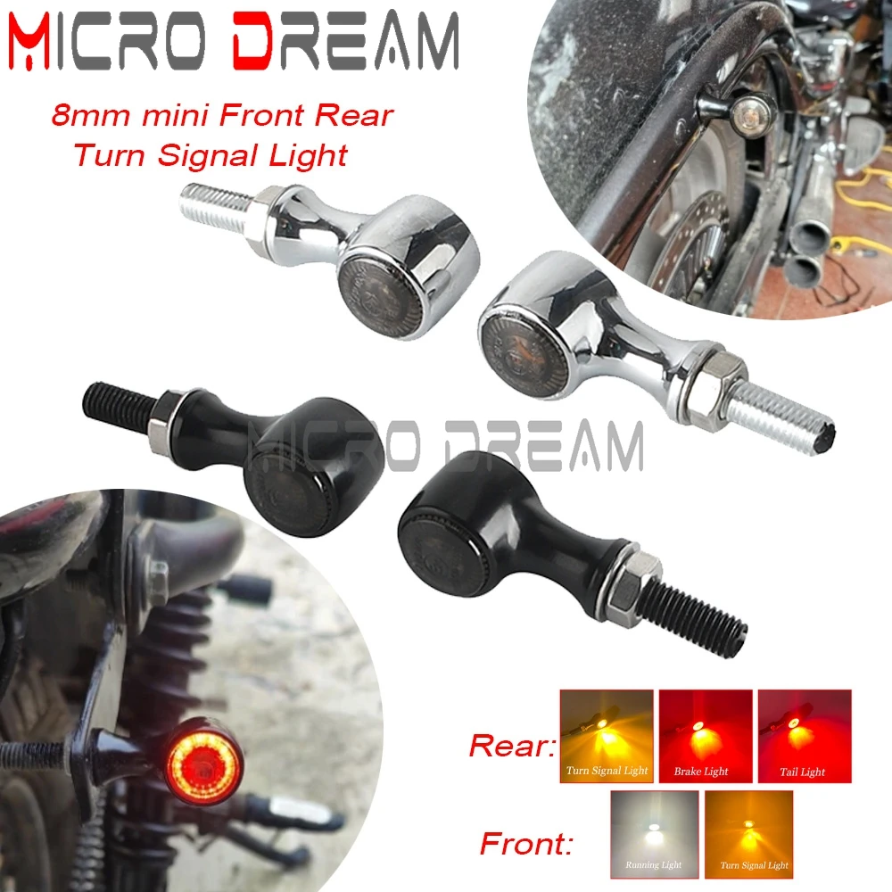 Mini Turn Signal Light 3 in 1 LED Front Direction Lamp Rear Brake Blinker DRL Universal For 12V Scooter Quad Cruiser Off Road